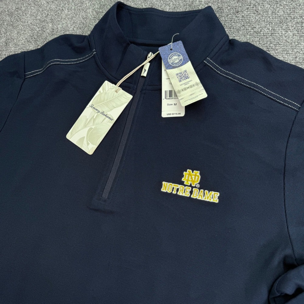 Notre Dame Tommy Bahama‎ Pullover Mens Medium Island Zone Navy Irish Collegiate